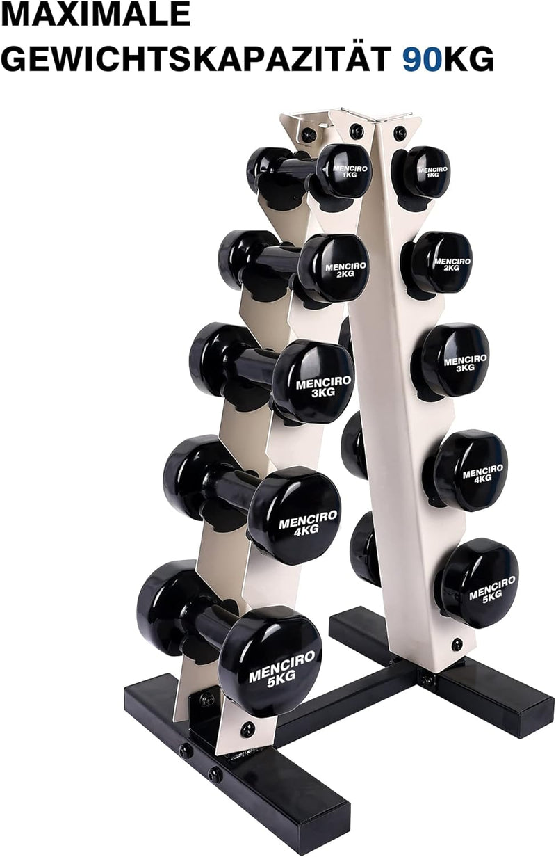 MENCIRO A-Rahmen Hantelständer Nur Ständer, 5-Tier Stahl Gewicht Kurzhantel Rack für Hanteln, Gewich