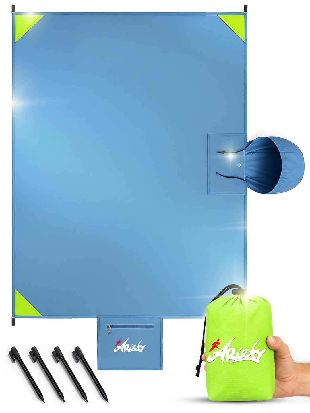 Picknickdecke wasserdicht ultraleicht - XXL Outdoor Decke ideal als Stranddecke, Regenponcho oder Si