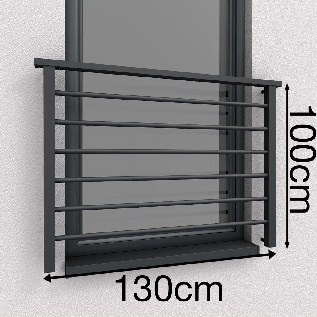 Alu Light Französischer Balkon Aluminium Stabgeländer Balkongitter Fenstergitter Anthrazit RAL 7016