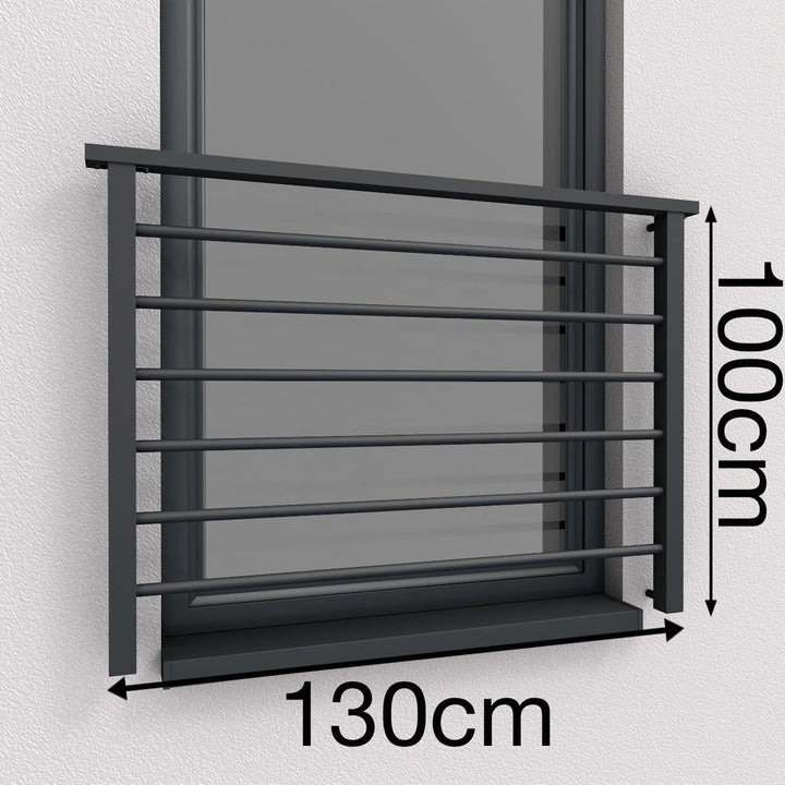 Alu Light Französischer Balkon Aluminium Stabgeländer Balkongitter Fenstergitter Anthrazit RAL 7016