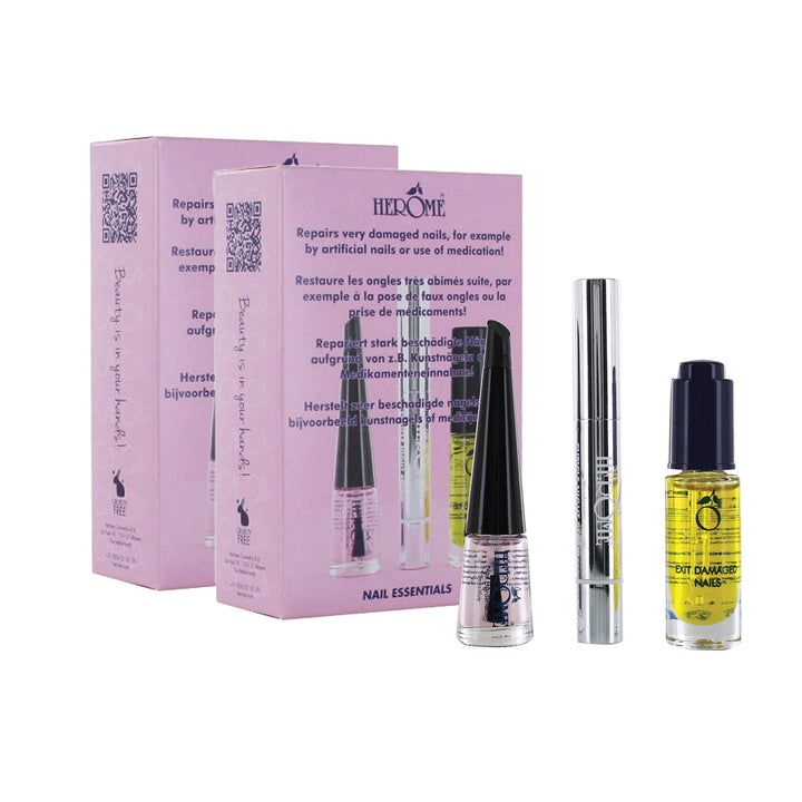 Herome 2-Pack 3-in-1 Maniküre Set für Nägel -1 set- stärkende Nagelöl, Serum für die Nagelhaut und N