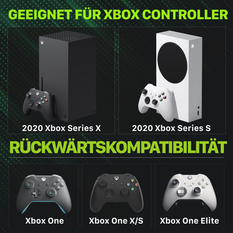 Fosmon - Dual-Ladegerät Für Xbox Controller, Wird mit 2 x 2200mAh Akkus Geliefert | 5280mWh Schnelll