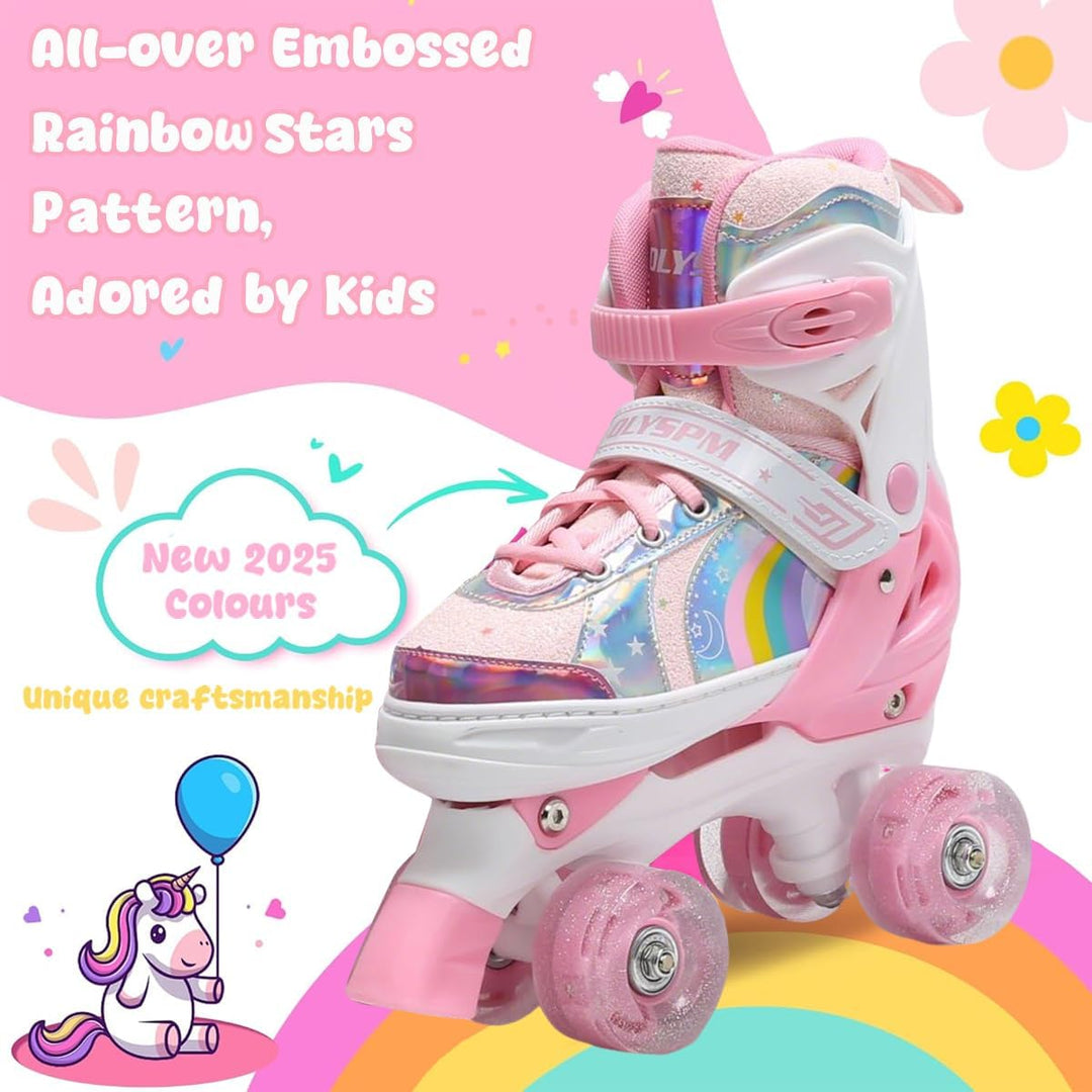 Rollschuhe Kinder Rollschuhe Verstellbar Rollschuhe Damen,LED Rollschuhe und 4 Grössen verstellbar,R