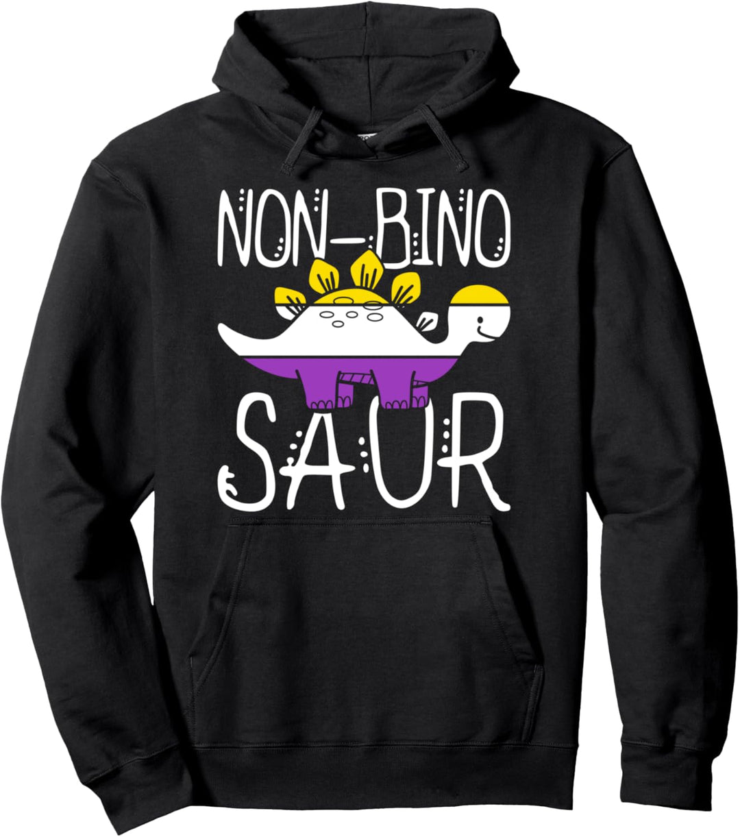 LGBTQ Dino Queer T Rex Genderfluid Lustiges Nicht Binär Pullover Hoodie
