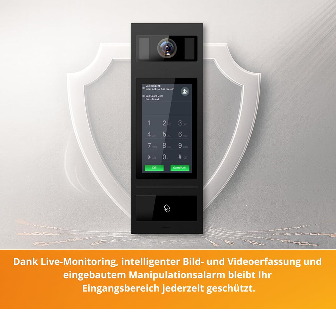 SCHUTZER Video-Türsprechanlage mit Kamera für Einfamilienhaus – kabelgebundene Video Türklingel mit