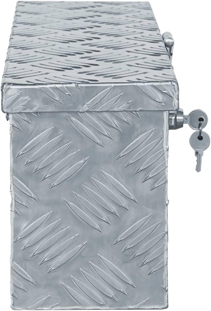 vidaXL Aluminiumkiste Silbern Alubox Aluminiumbox Transportkiste Alukoffer 48.5 x 14 x 20 cm Silber,
