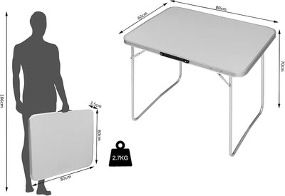 WOLTU CPT8128gr Campingtisch Klapptisch 80 x 60 x 70 cm Klappbar Gartentisch aus Alu und MDF für Pic