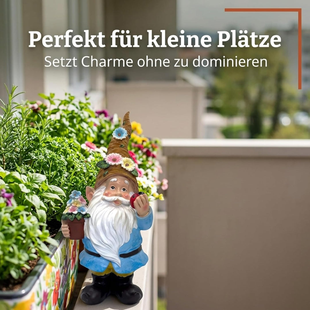 MIJOMA Gartenzwerg Gartengnom GNOME Dwarf Garten Dekoration Gartendeko Wichtel Zwerg für den Garten
