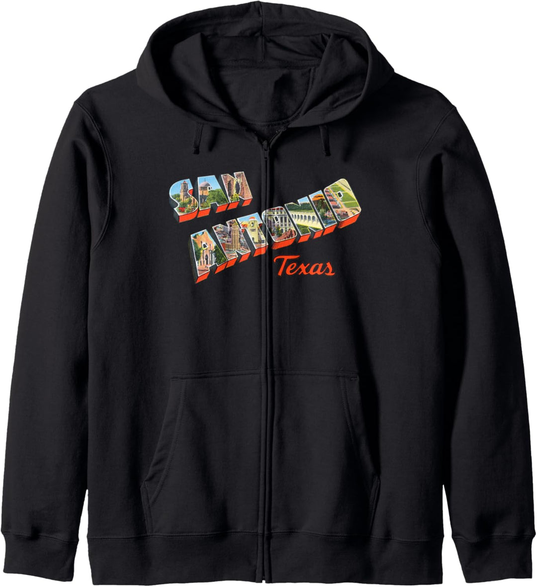 San Antonio Texas TX Vintage Retro Souvenir Kapuzenjacke