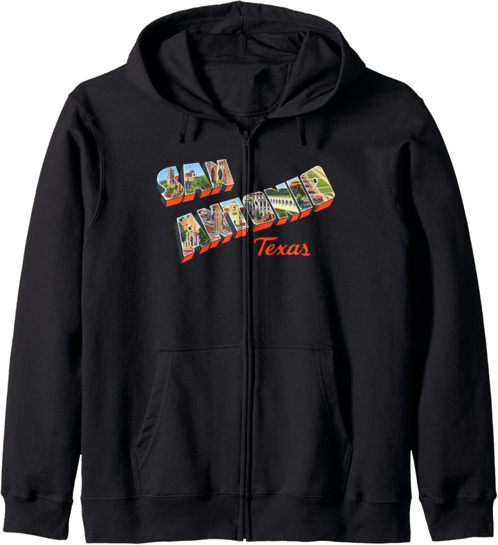 San Antonio Texas TX Vintage Retro Souvenir Kapuzenjacke