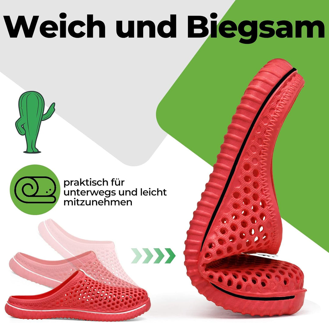 SAGUARO Clogs Herren Gartenschuhe Damen Atmungsaktiv Gr.36-45 | Sommer, Rutschfest, Hausschuhe, Bade