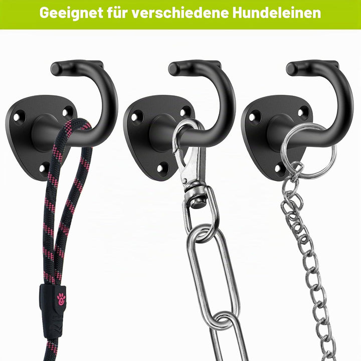 BeneLabel Hundeleinenhalter Wand, Hundeleine Wandhaken Haustierleinen Wandbefestigung Schwarz Hundel