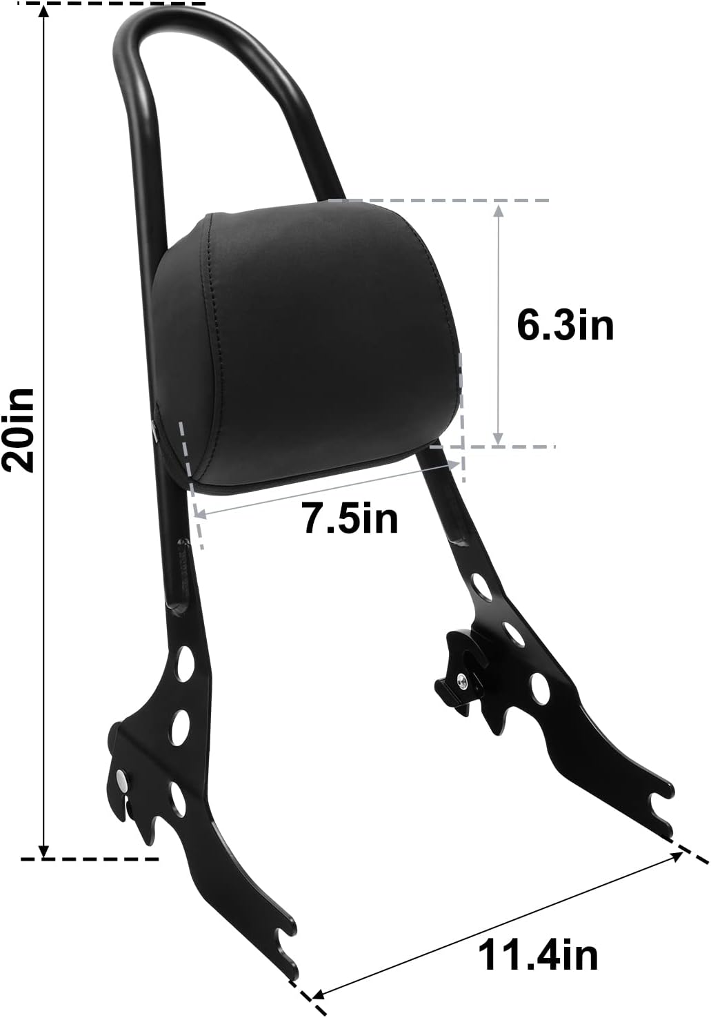 TCMT Rückenlehne abnehmbare Sissy Bar-Bügel mit Polster, passend für Harley Sportster 883 XL883 2004