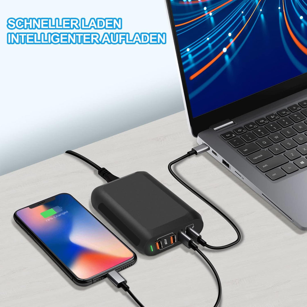 USB C Ladegerät,Cshare 150W 4-Port USB C Netzteil 100W PD 3.0 PPS QC 3.0 Schnellladegerät Kompatibel