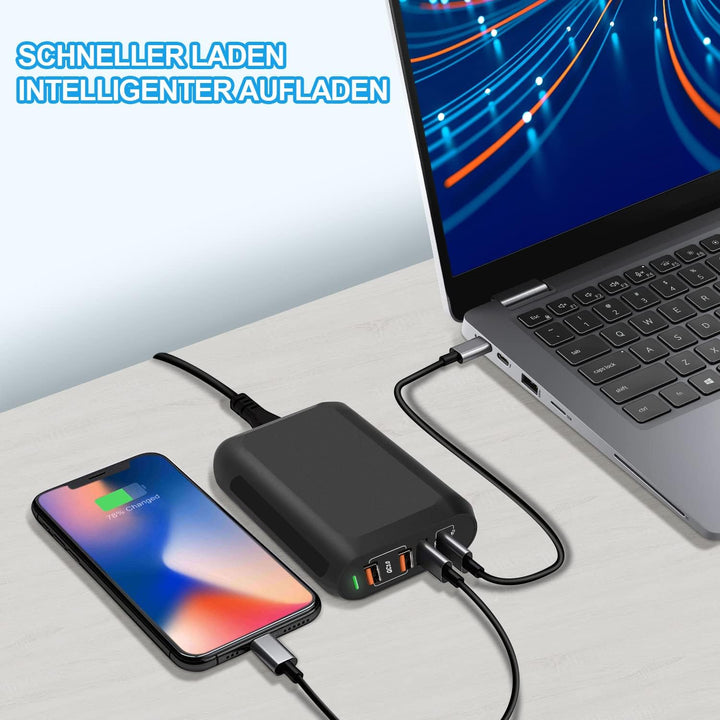 USB C Ladegerät,Cshare 150W 4-Port USB C Netzteil 100W PD 3.0 PPS QC 3.0 Schnellladegerät Kompatibel