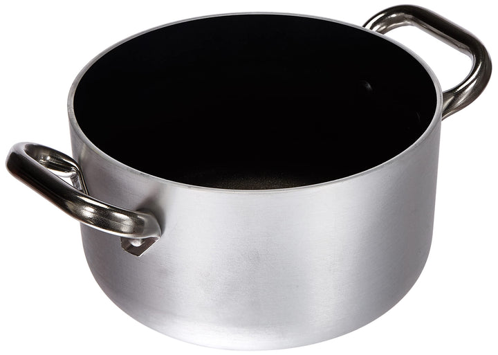 Pentole Agnelli Platinum Schmortopf aus Aluminium, mit 2 Griffen aus Edelstahl, Silber 18 Litri Silb