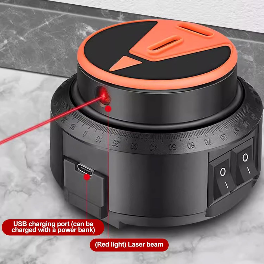 VOBOR 2-in-1 Bohrstaubsammler mit Laserebene, 360° Drehbarer, für Aufhängen von Bildern, Malen und H