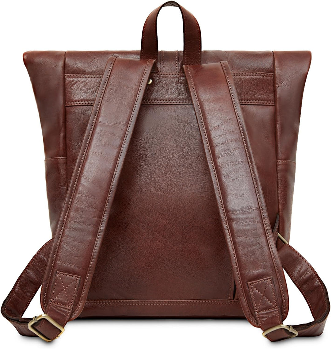 LEABAGS Leder Rucksack Damen & Herren I Echtleder Premium Daypack I Eleganter Backpack Frauen & Männ