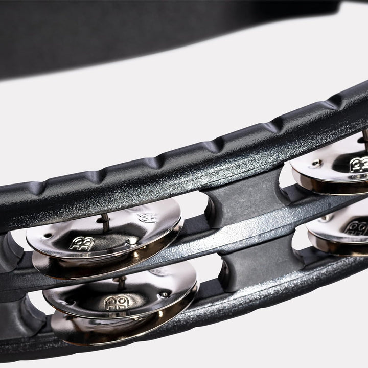 Meinl Percussion TMT1BK Tambourine (ABS-Plastik) mit Stahlschellen (2-reihig) - Handmodell, schwarz