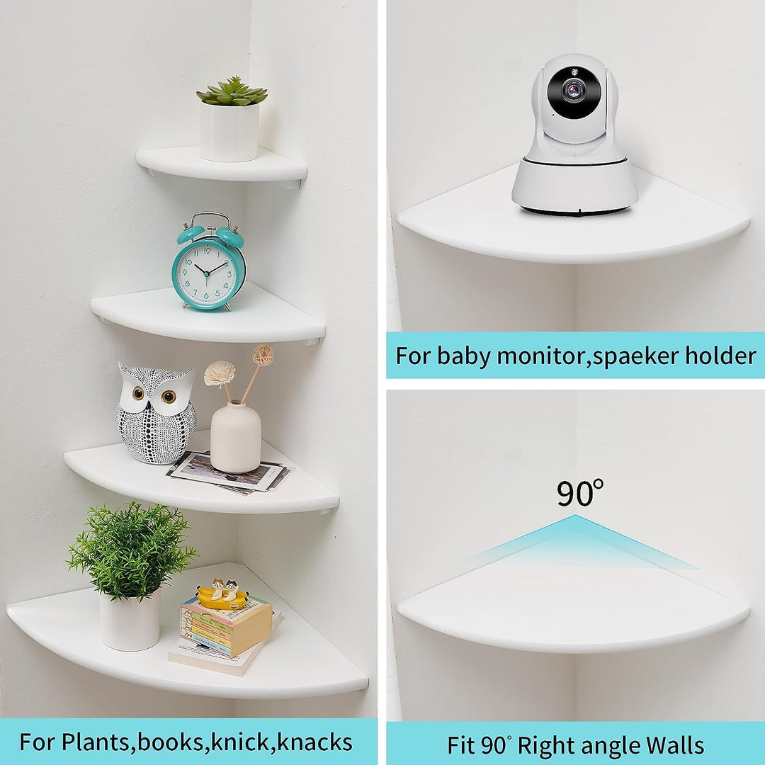 Eckregal Hängeregal, Eiche Massivholz Eckregal runde Enden Wandregal Holz Vintage Landhausstil Regal