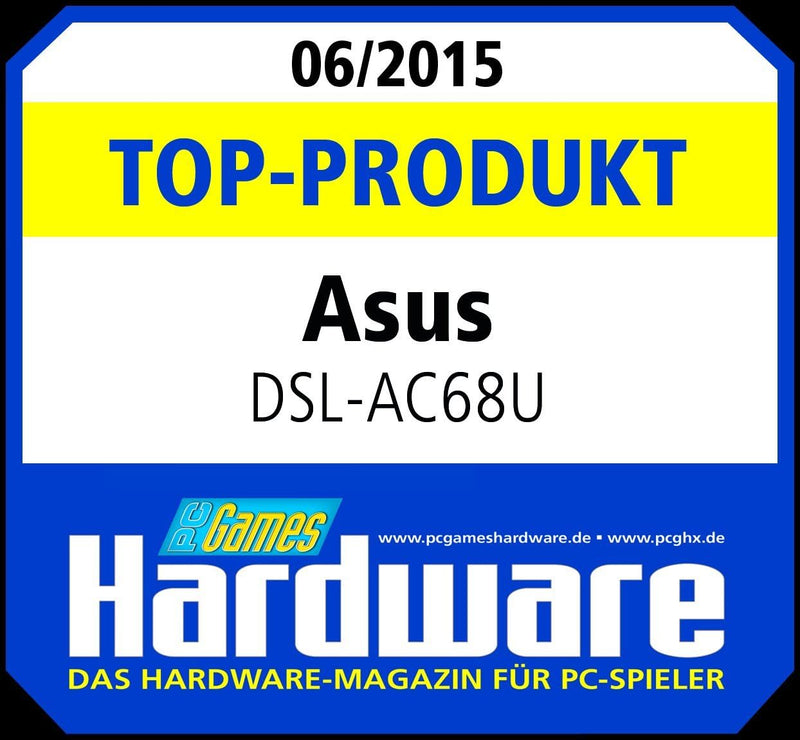 Asus DSL-AC68U Modem Router (Ai Mesh WLAN System, EU und DE-Version Annex A B J, WiFi 5 AC1900 MIMO,