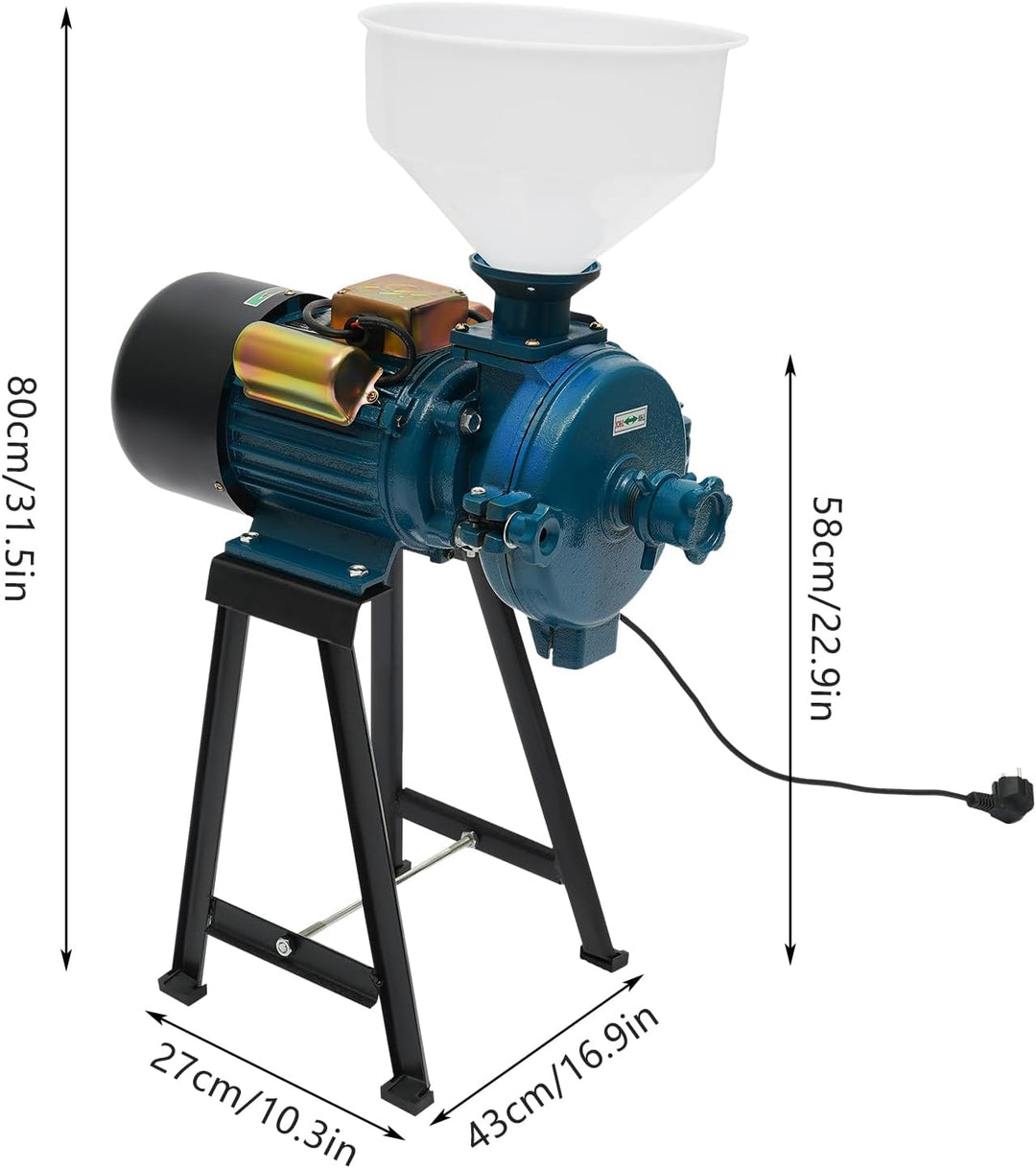 2200W 220V Getreidemühle, Getreidemühle Elektrisch, Getreidemühle Mühle Nussmühle mit Trichter, Komm