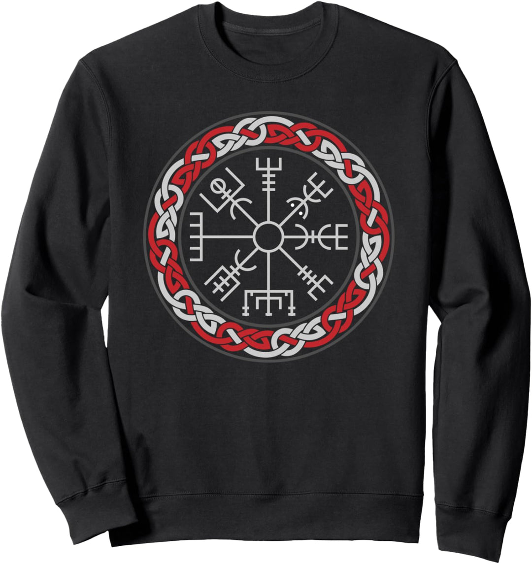 Keltische Knoten - Retro Wikinger Kompass Vegvísir Vegvisir Sweatshirt