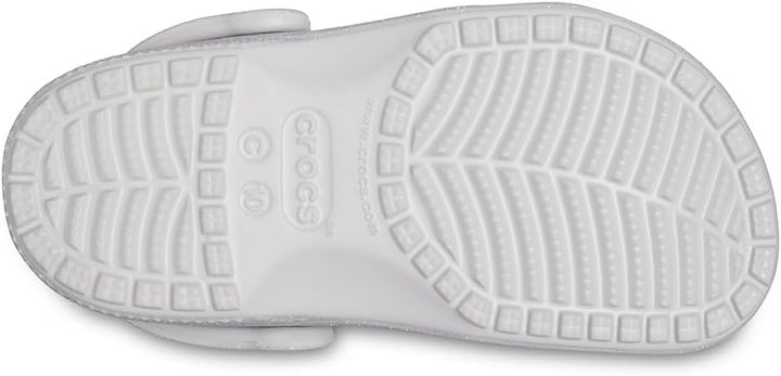 Crocs Unisex Kinder Classic Glitter Clog K 25/26 EU Silber Glitter, 25/26 EU Silber Glitter