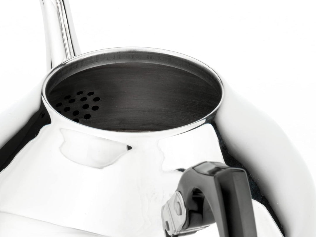 Bredemeijer kleine einwandige Edelstahl Teekanne 1.25 Liter mit schwarzem Griff Single, Single