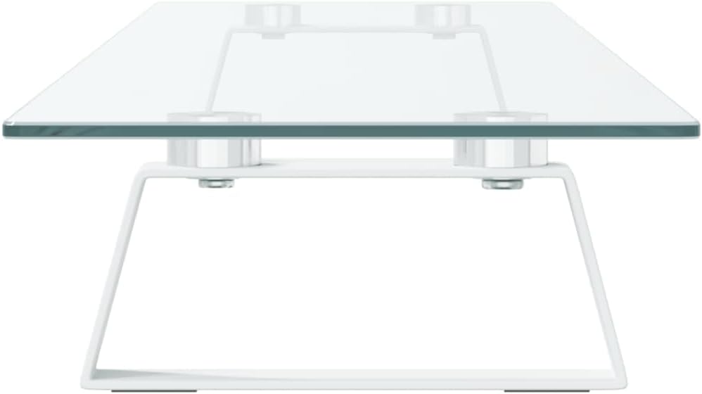 vidaXL Monitorständer Weiss 100x20x8 cm Hartglas und Metall 100 x 20 x 8 cm Weiss, 100 x 20 x 8 cm W