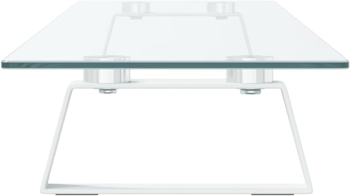 vidaXL Monitorständer Weiss 100x20x8 cm Hartglas und Metall 100 x 20 x 8 cm Weiss, 100 x 20 x 8 cm W