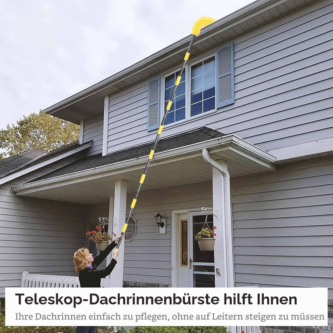 Dachrinnenreinigungswerkzeuge von The Ground, 3 m Dachrinnenreinigungsbürste mit Teleskopstange, Dac