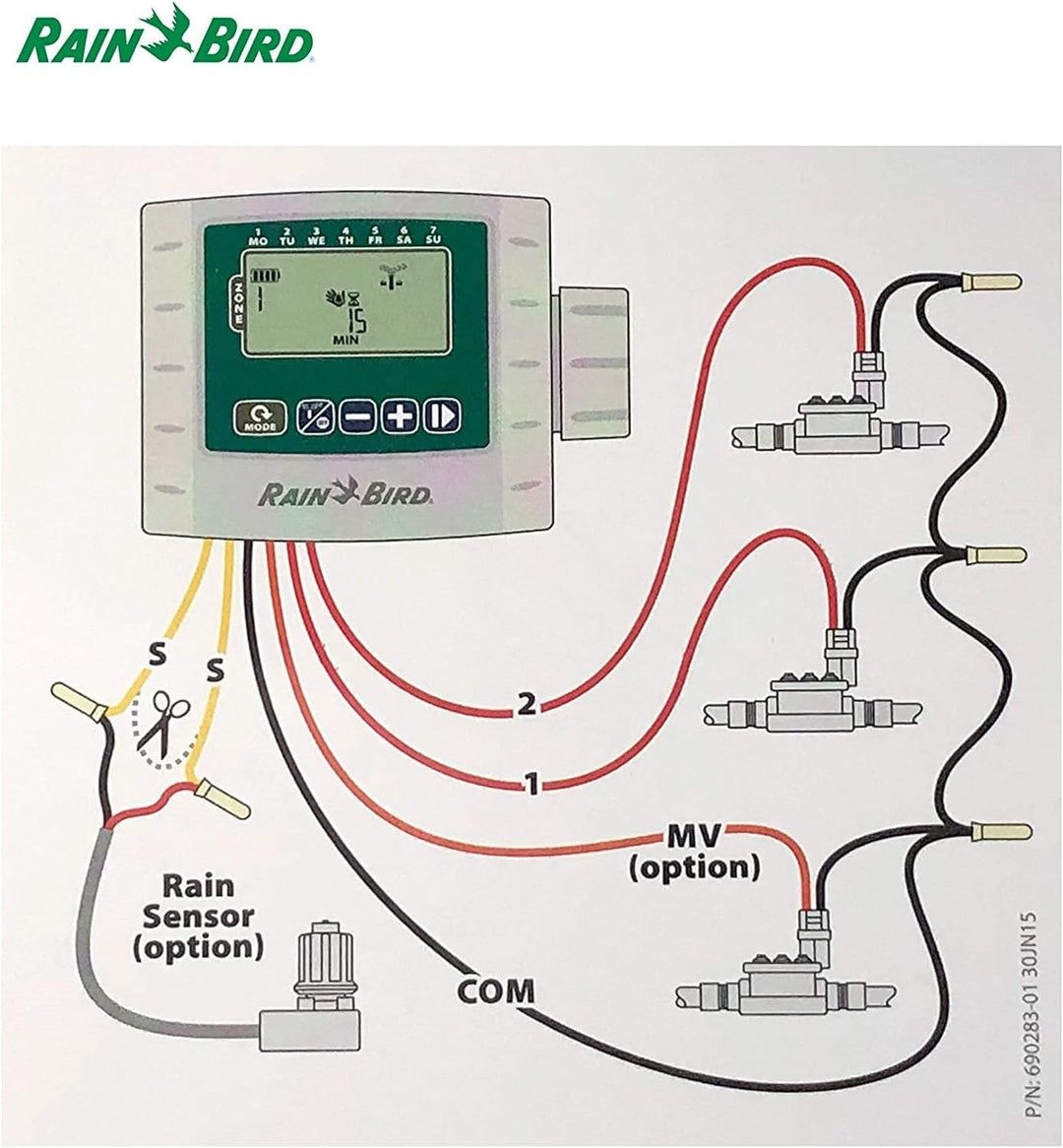 Rain Bird - ESP-9V Controller, 4-Jahreszeiten-Bewässerungsprogrammierer, Grau