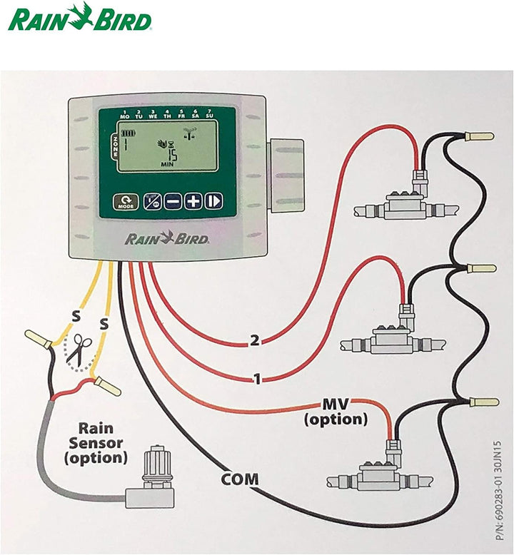 Rain Bird - ESP-9V Controller, 4-Jahreszeiten-Bewässerungsprogrammierer, Grau