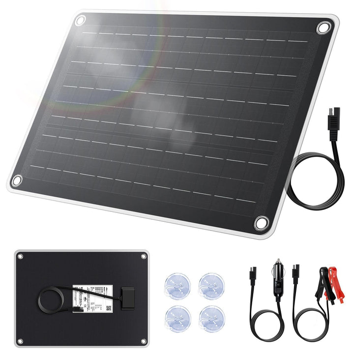 Yinleader 20W Solarpanel 12V Monokristallin Tragbar mit SAE Ladeadapter 20W+1,5m Anschlusskabel, 20W