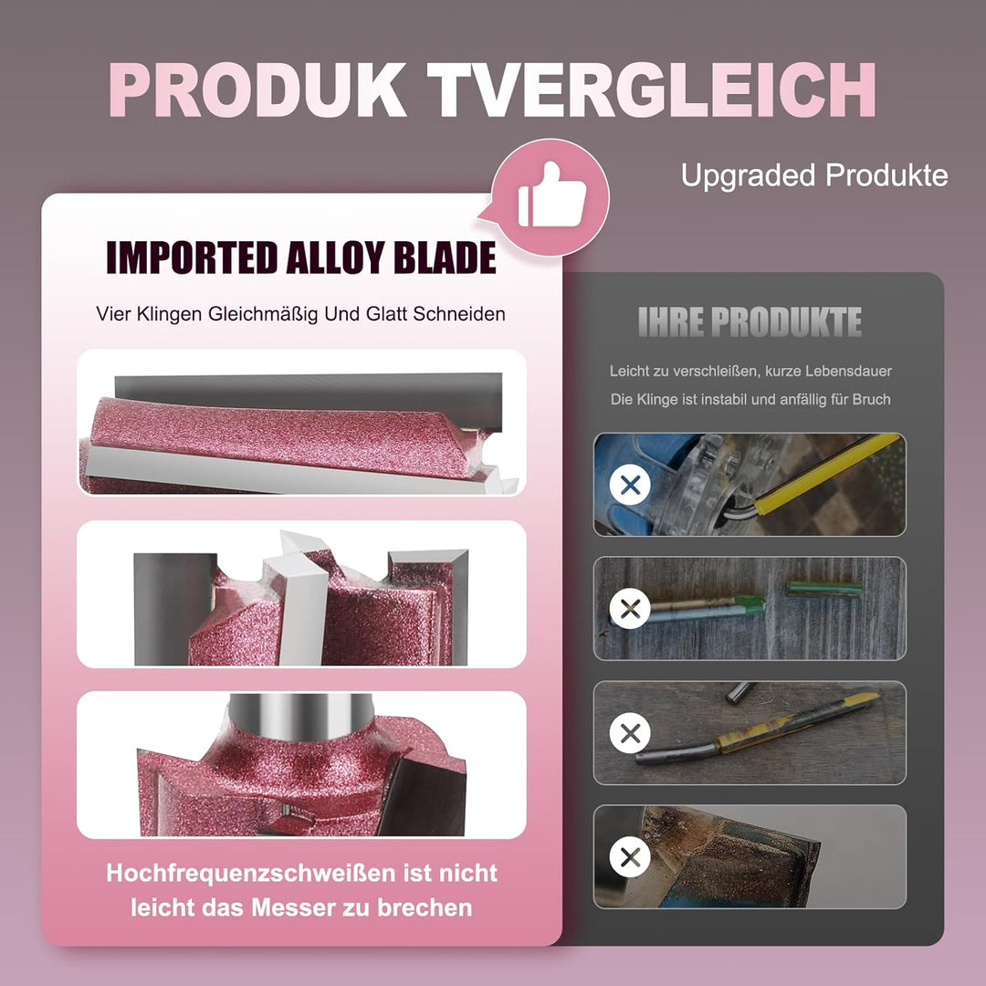 4 Klingen Bodenreinigung Fräser 8mm Schaft,Ø30mm Arbeitslänge 20mm Professional Hartmetall Bestückt