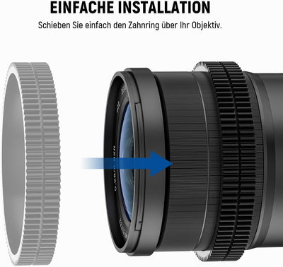 NEEWER 14STK Seamless Follow Focus Gear Ring Set 0.8 MOD für ø46.5-90mm Objektiv, Kompatibel mit Sma