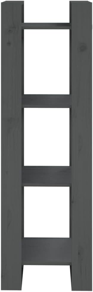 Bussandri Exclusive - Bücherregal/Raumteiler Grau 41x35x125 cm Massivholz Kiefer