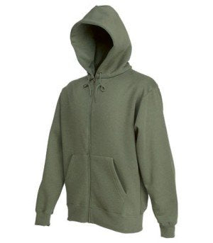 Fruit of the Loom Classic Hooded Sweat Jacket Oliv,XL