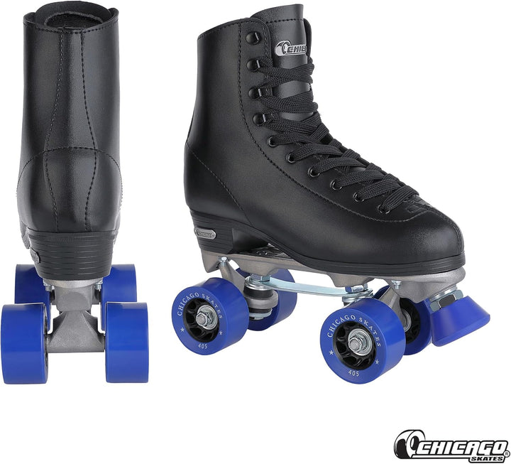CHICAGO Skates Herren Classic Rollschuhe – Premium Black Quad Rink Skates UK 8 / EU 42, UK 8 / EU 42