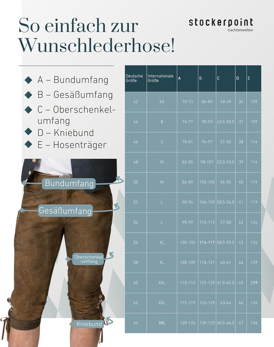 Stockerpoint Siggi2 Herren Trachtenlederhose, Havanna Gespeckt
