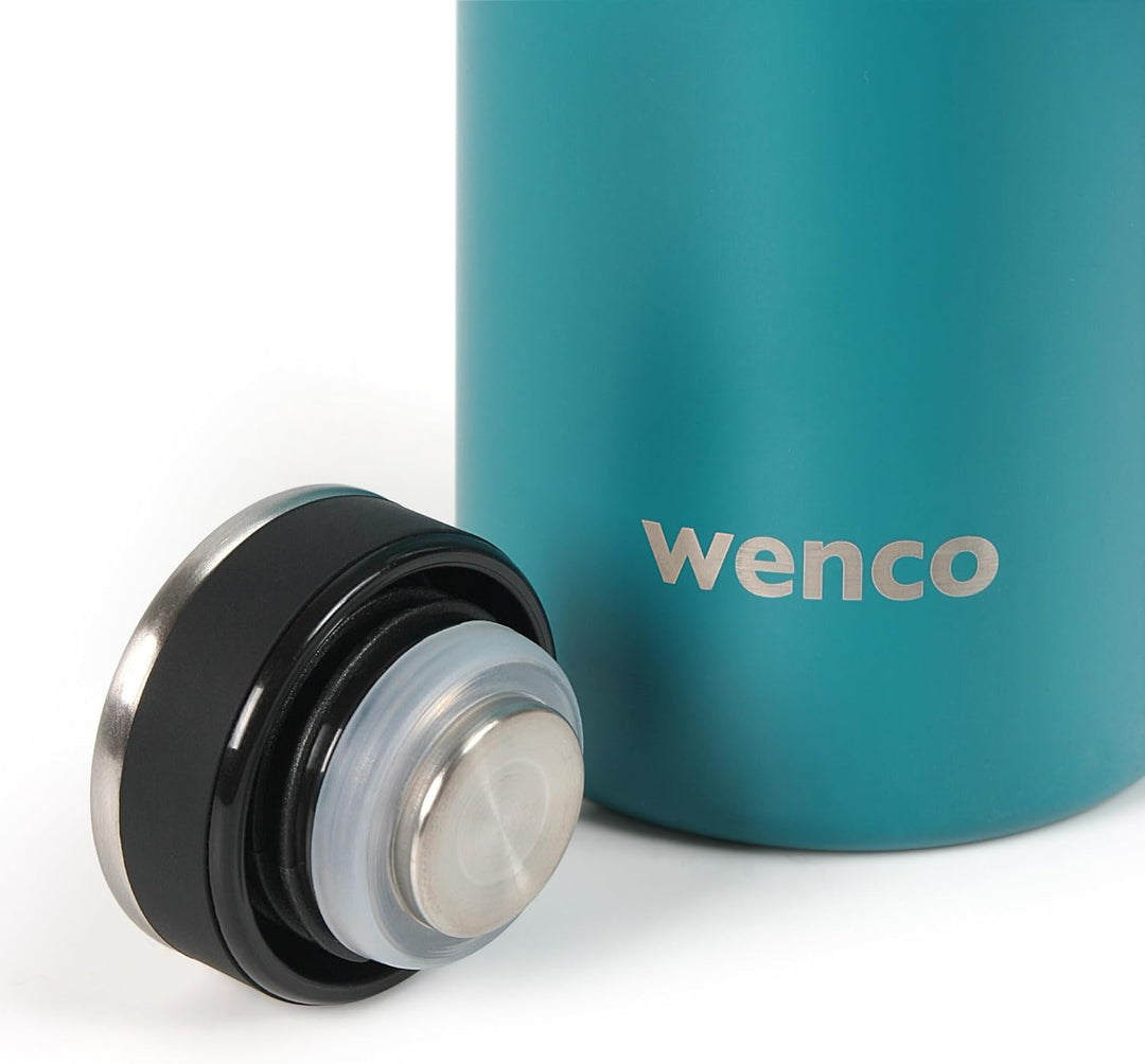 wenco Trinkflasche Edelstahl 1l / 1000ml isoliert und auslaufsicher für kalte und heisse Getränke au