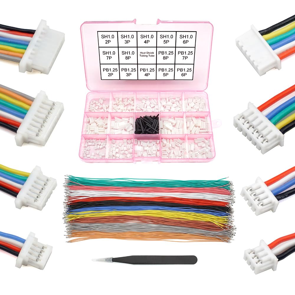 SH1.0 auf PB1.25 vorgecrimptes Kabel und Stecker-Set, kompatibel mit JST SH 1,0 mm Molex PicoBlade 1