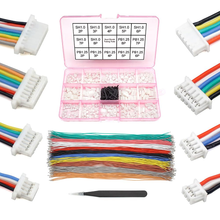 SH1.0 auf PB1.25 vorgecrimptes Kabel und Stecker-Set, kompatibel mit JST SH 1,0 mm Molex PicoBlade 1