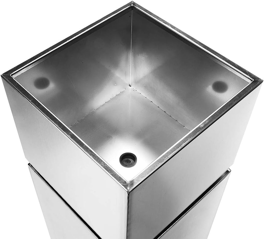 Pflanzsäule Gartensäule Blumensäule Dekosäule mit Schale -Herz- Edelstahl 100 cm Silber, Silber