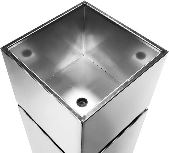 Pflanzsäule Gartensäule Blumensäule Dekosäule mit Schale -Herz- Edelstahl 100 cm Silber, Silber