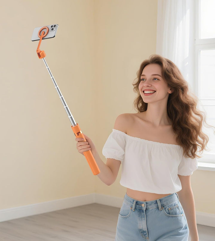 TONEOF 173cm Magnetisches Selfie Stick Stativ, Stark Magnetischer Aluminium Halter für Magsafe, 360°