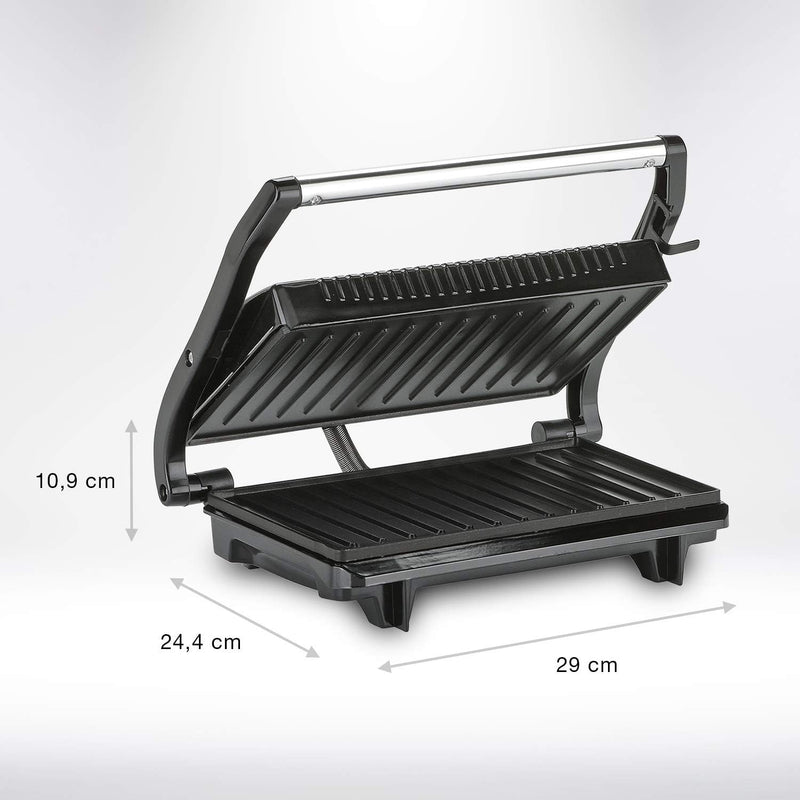 Tristar Kontaktgrill - Sandwich Maker mit Edelstahlausführung, 700 Watt, 0,7m Kabellänge, antihaftbe