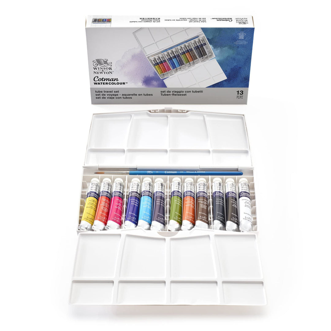 Winsor & Newton 0390377 Cotman Aquarellfarbe Painting Plus Set , 12 lebendige Wasserfarben aus hochw