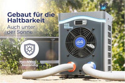 Gre HPM40 HPM40-Mini-Wärmepumpe für Aufbau-Pool bis zu 40 m3, blau, 40 m3